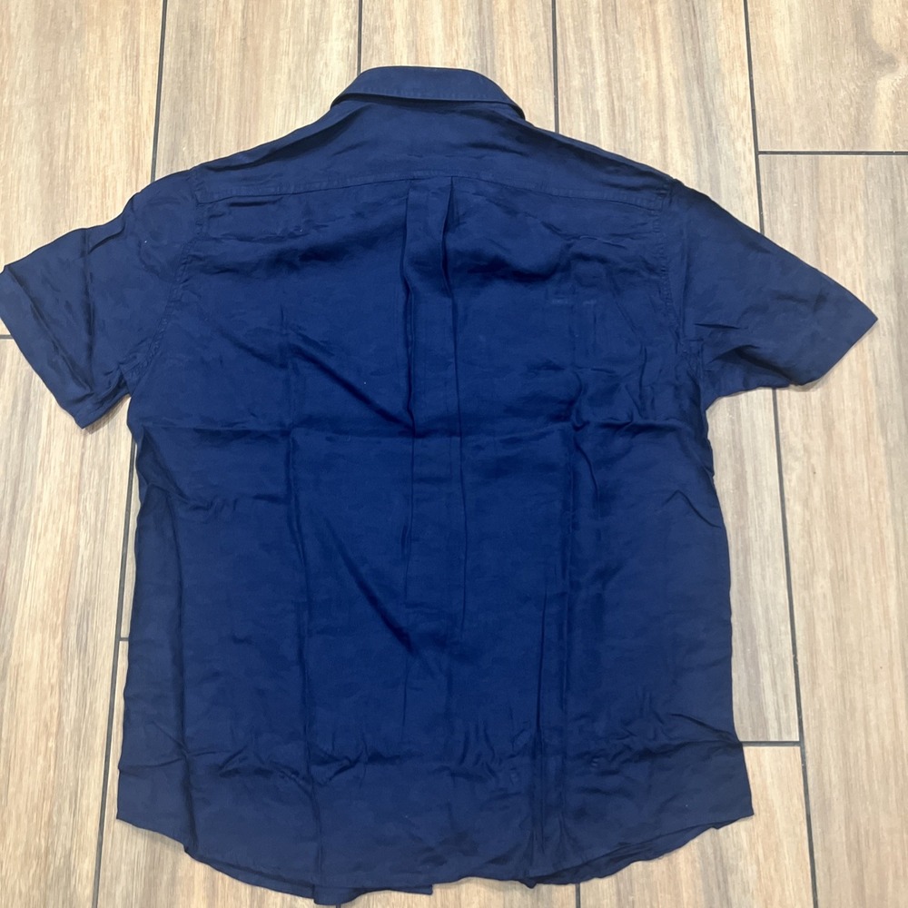 Southern Tide Navy Shirt Mens Medium Lyocel Camouflage - Picture 7 of 8